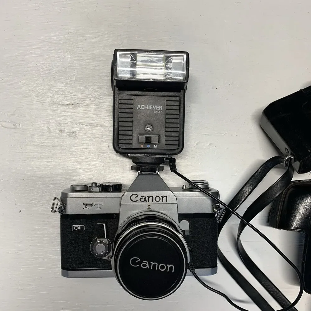 Canon TL QL 35mm Film SLR Camera w. FL 50mm 1:1.8 Lens -Light- Not Tested - USA